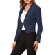 thumbnail image 4 of INSPIRE CHIC Chaqueta de Traje Casual de Negocios sin Cuello para Mujer Regreso a Clases para Maestras Oficina de Trabajo Blazer Corto L Azul Marino, 4 of 8