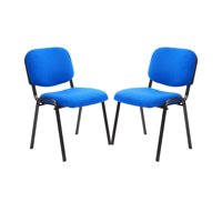 Habita2 Chile - Pack 2 Sillas Meeting De Auditorio Apilable Tapiz Lino Sala De Espera - Azul