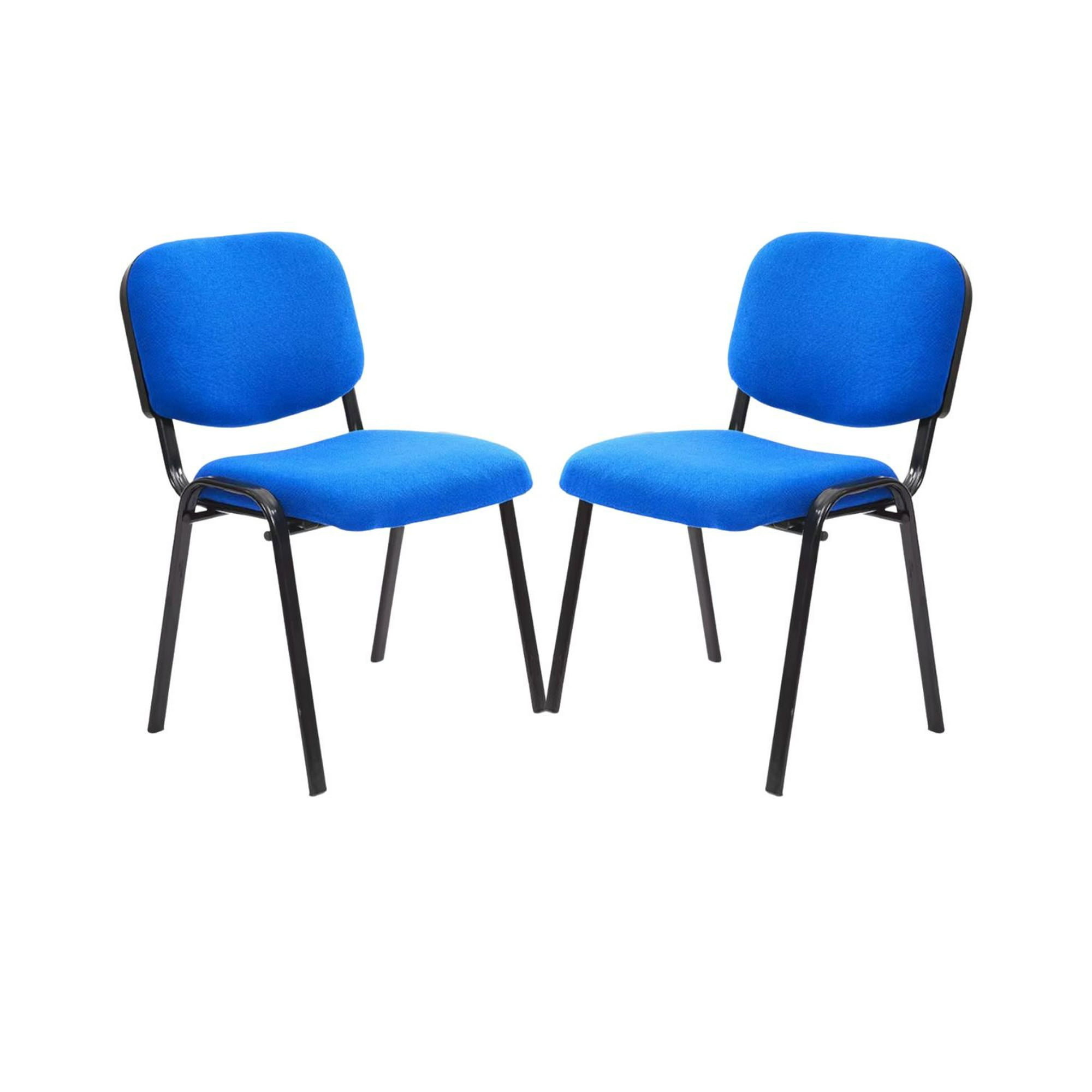 Habita2 Chile - Pack 2 Sillas Meeting De Auditorio Apilable Tapiz Lino Sala De Espera - Azul