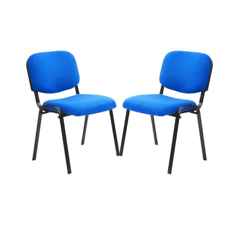 Habita2 Chile - Pack 2 Sillas Meeting De Auditorio Apilable Tapiz Lino Sala De Espera - Azul