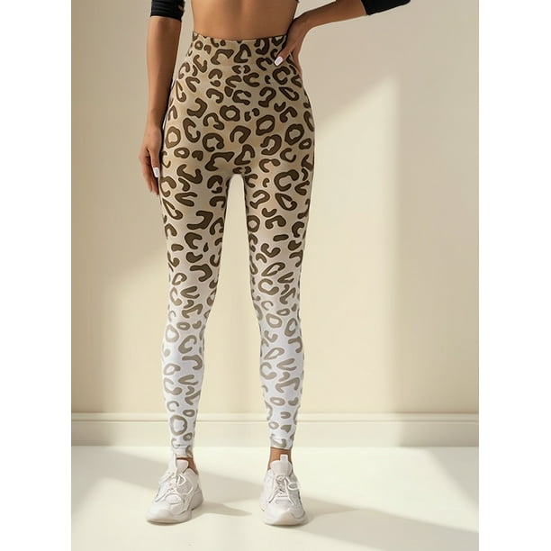 Leggins Deportivos Mujer Levanta Cola Estampado Leopardo