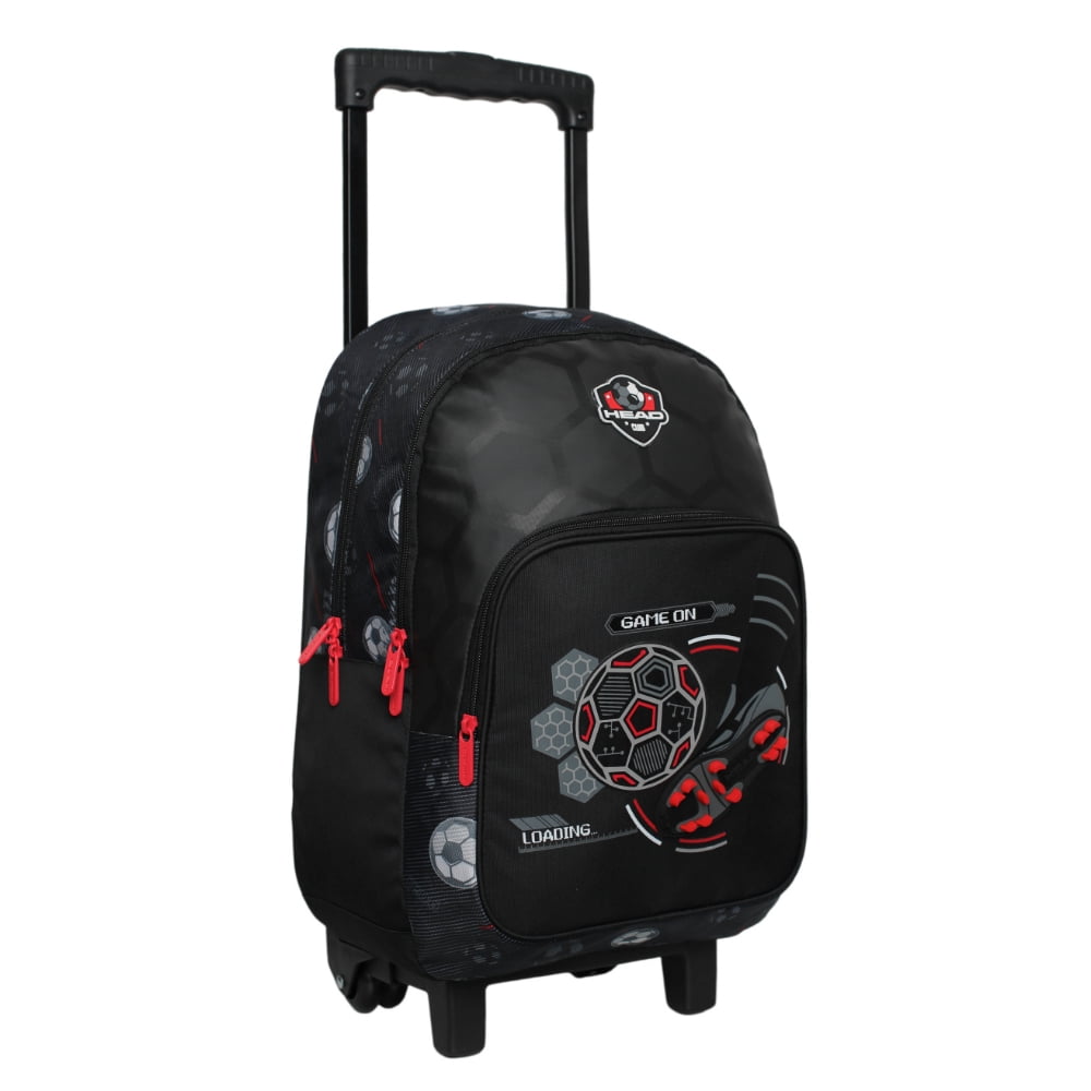 Mochila Ruedas Infantil Chips Futbol Negro Head