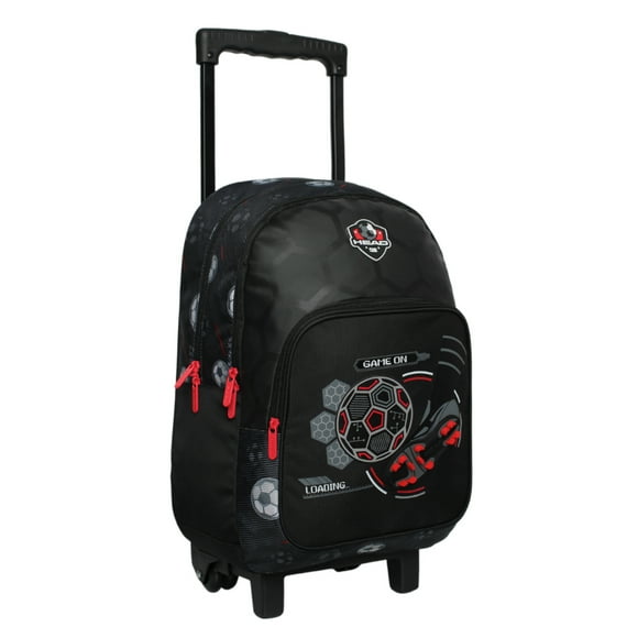Mochila Ruedas Infantil Chips Futbol Negro Head