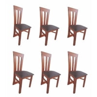 Koliat - Pack 6 Sillas Elegant Caramelo Tapiz Café