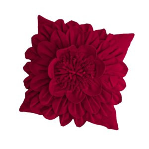 Magideal - Funda De Almohada Con Diseño De Flores 3D, Funda De Almohada Navideña, Funda De Cojín Navideña De Estilo Lujoso Con Diseño Floral Para Decoración Fest Plaza Roja