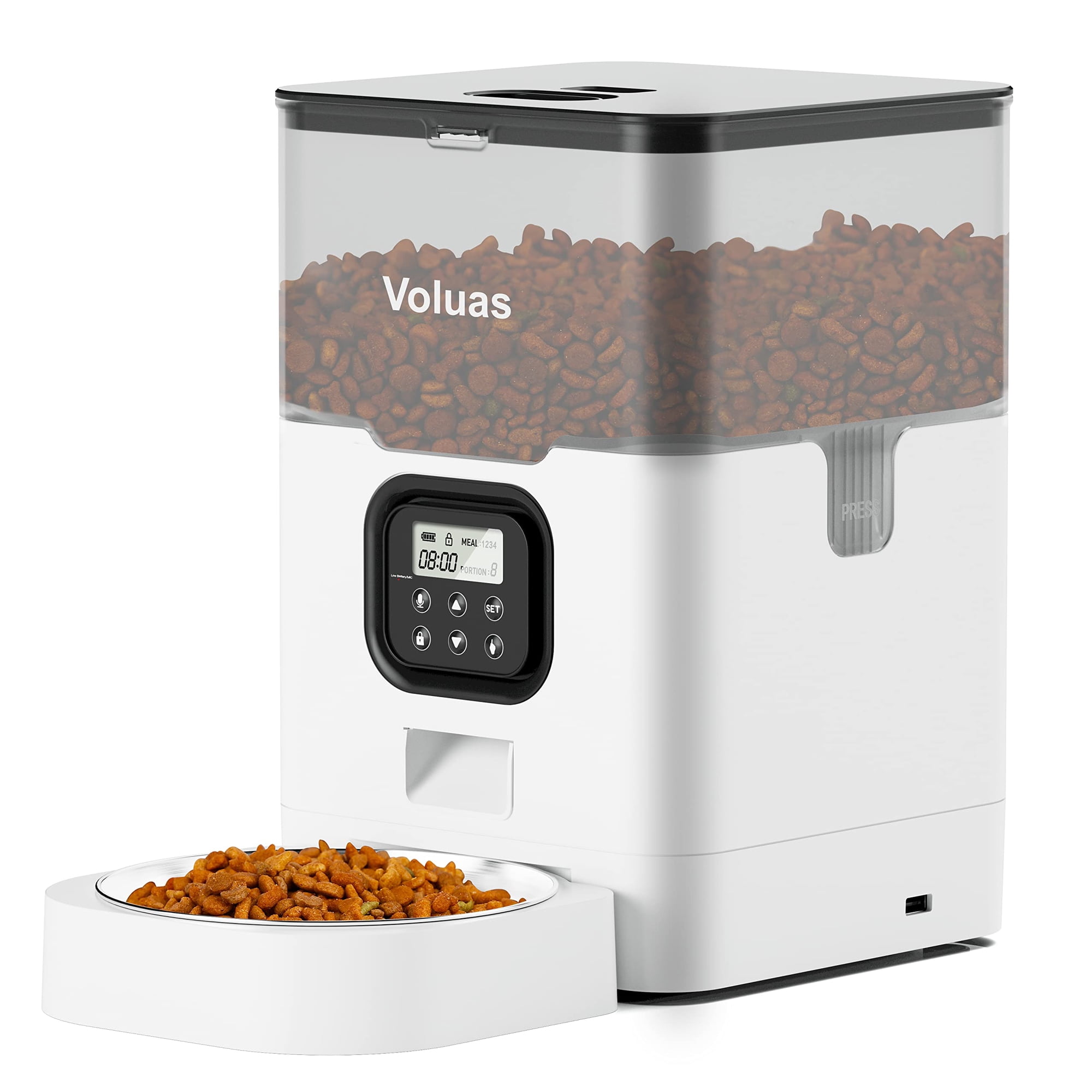 Comedero Automático Para Gatos Voluas Dry Food Con Temporizador Para 4 Comidas Al Día