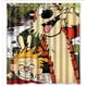 thumbnail image 1 of Cortina de ducha con diseño de Calvin y Hobbes de Anime, juego de cortinas de baño con ganchos, tamaño 66 x 72 pulgadas, 1 of 3