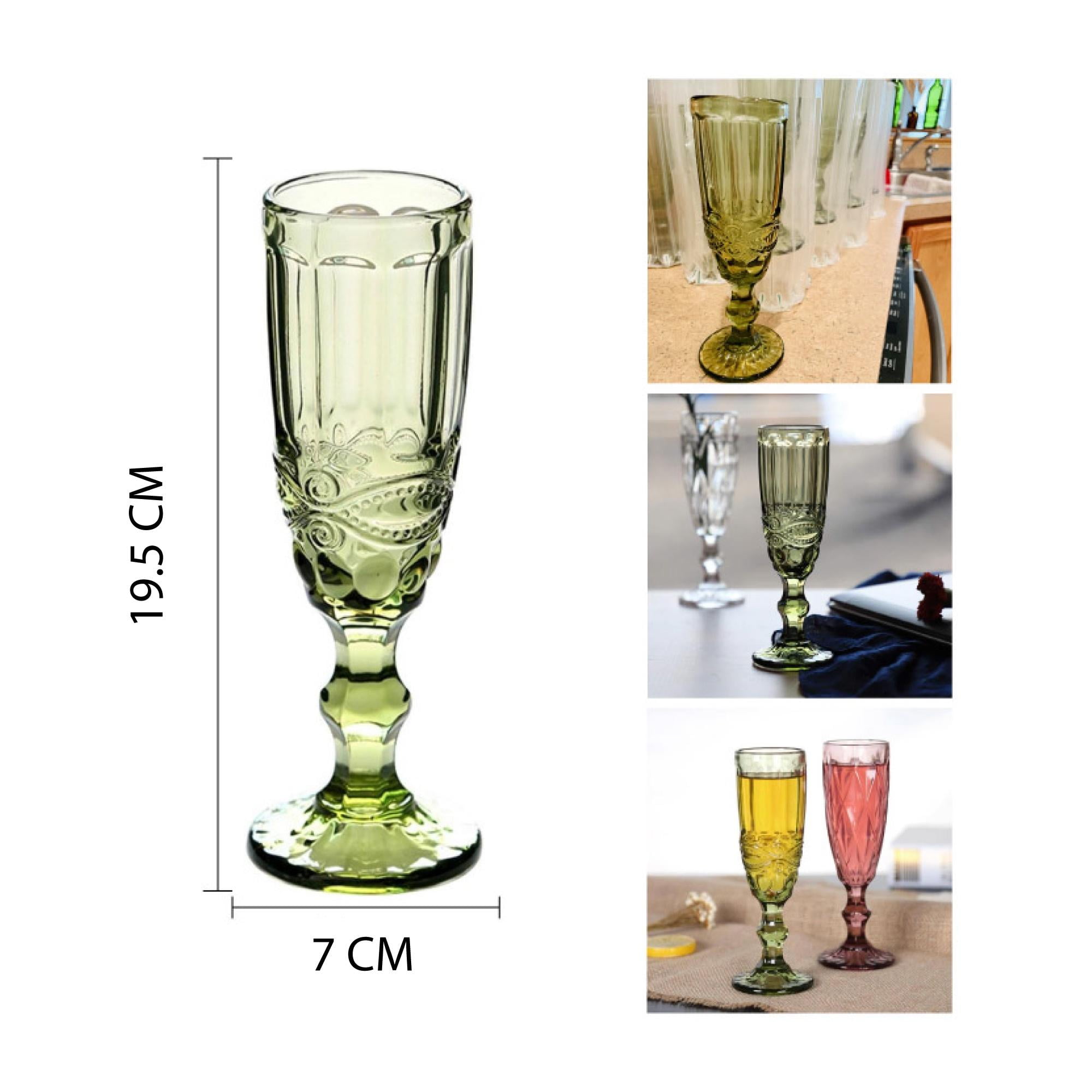 Xianzhu - Pack 6 Copa Tallada Para Aperitivo 160ml - Verde