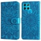 thumbnail image 1 of Funda tipo cartera FOXDOCK para Infinix Smart 6 , diseño girasol en relieve, cuero PU, cierre magnético, soporte y tarjetero, 1 of 5