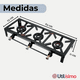 thumbnail image 3 of Fogón Cocina A Gas Licuado 3 Platos + Kit De Instalación Camping Hogar, 3 of 6