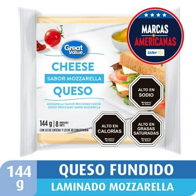 Queso Mozzarella Fundido Laminado 144 G Great Value