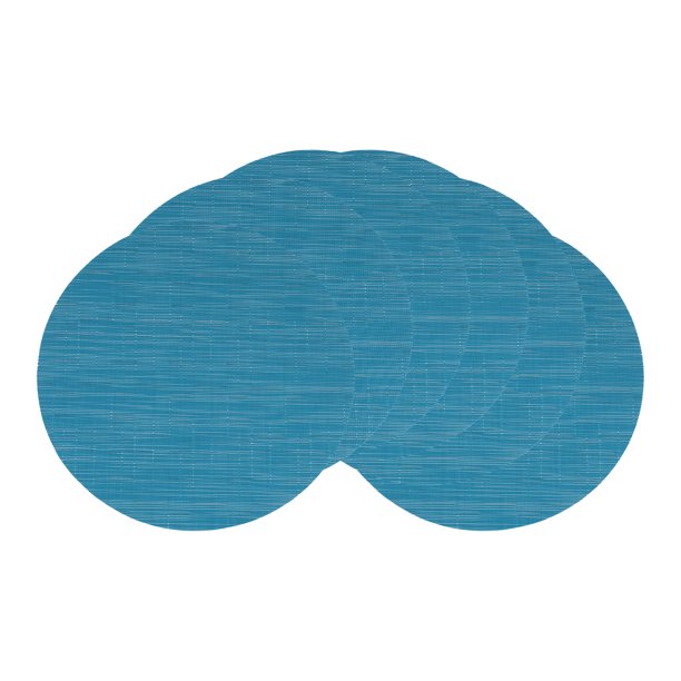 REGALWOVEN Juego de 6 Manteles Individuales Redondos para Decoración de Mesa de Comedor de Cocina Manteles Lavables Mantel Limpiable Azul 14*14in