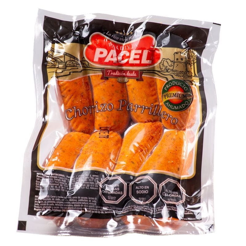 Chorizo Parrillero Artesanal Ahumado 8 Un 500 gr Pacel