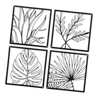 Magideal - 4 Uds. De Arte De La Pared Decoración De Hoja De Metal, Adorno Colgante En La Pared, Obra De Arte Artística, Decoración De Pared Para Entrada, Balcón,