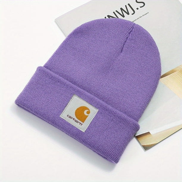 Warm and Cozy Unisex Knit Beanie with Solid Color and Skull Design - Perfect for Skiing, Autumn, and Winter