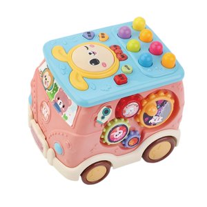 Magideal - Juguete Autobús Musical, Juguete Educativo, Educativo Con Luces, Sonidos, Actividad De Aprendizaje, Juguete Autobús, Juguete Musical Para Niños Y Niña Rosa