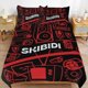 thumbnail image 1 of Skibidi Toilet Bedding Set Duvet Cover Comfortable and Lightweight Cartoon Bedding 3 Piece Bed Set, 1 of 5