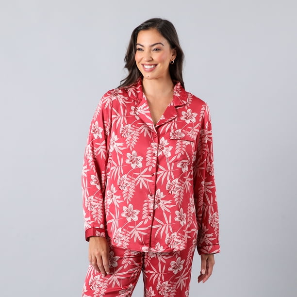 Set Camisero + Pantalon Satin Print Flores Mujer 33760-234