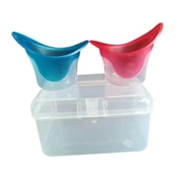 Magideal - 3 Piezas Copa De Lavado Ocular Vaso De Enjuague Herramienta De Limpieza Kit De Baño Ocular De Silicona Suave Con Contenedor Portátil Adecuado Para Ho Rojo Y Azul