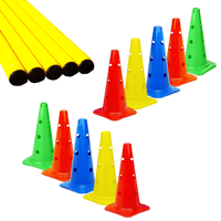 Linea Sport - Set 10 Conos Con Orificios 38 Cm + 5 Bastones 100 Cm