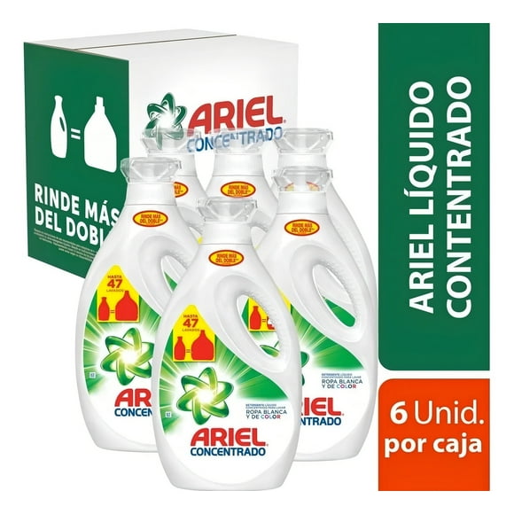 Pack x 6 Detergente Líquido Concentrado Ariel Doble Poder 1.8 L