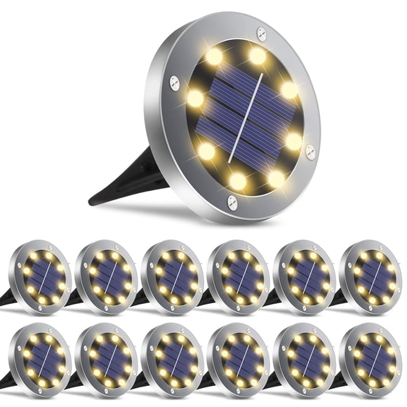 Luces solares OULONGER, paquete de 12, impermeables, luz cálida