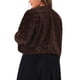 thumbnail image 3 of Agnes Orinda Conjuntos de Halloween Chaqueta Recortada de Talla Grande para Mujer Abrigo de Invierno de Piel Sintética con Frente Abierto 4X Marrón, 3 of 6