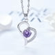 thumbnail image 2 of Collar Corazón Plata Italiana History- Morado, 2 of 2