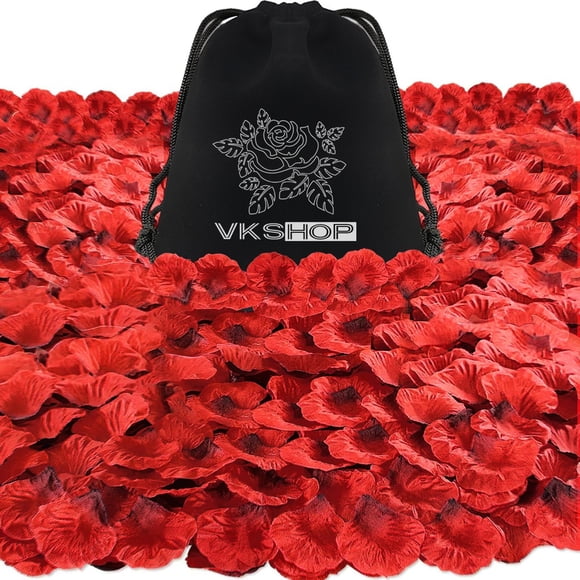 Pétalos Artificiales de Rosa VKshop Paquete de 4500 Piezas Rojo Oscuro