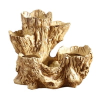 Magideal - Maceta Tronco De Árbol Jardinera De Escritorio Escultura De Jardín Adorno Rústico Jarrón Multifuncional Para Plantas De Aire Adecuado Para Decorar En Madera