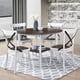 thumbnail image 1 of WOODHOMER 5-Piece Round Dining Set, 1 Table with 4 X-Back Chairs, Two-Tone Antique White & Walnut Finish, Space-Saving Kitchen & Dining Furniture, 1 of 3