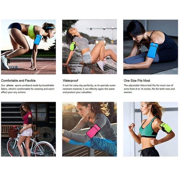 Brazalete deportivo universal para correr, soporte para teléfono móvil, ideal para correr, fitness y entrenamientos en el gimnasio.