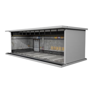 Magideal - Vitrina De Exhibición De Automóviles De Fundición A Presión A Escala 1/64 Con Escena De Estacionamiento De Automóviles, Vitrina De Exhibición De Garaj Almacén