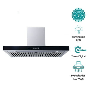 Groner - Campana Decorativa Digital Inox 90Cm - 550 (M3/H)