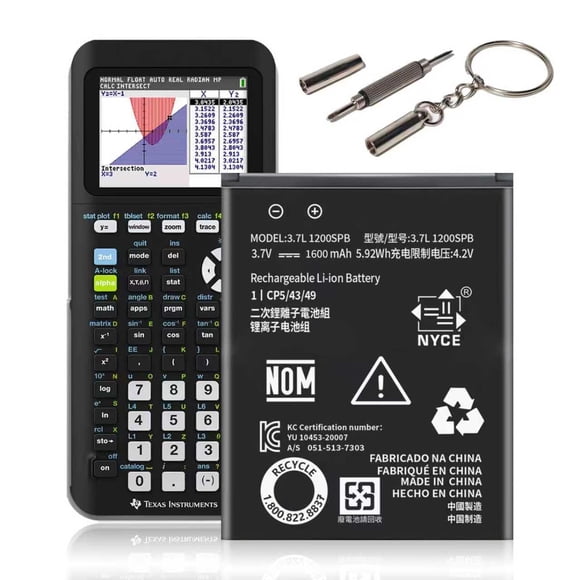 Batería Qoutmcuy para TI-84 Plus CE de 1600 mAh y 3,7 V con herramienta