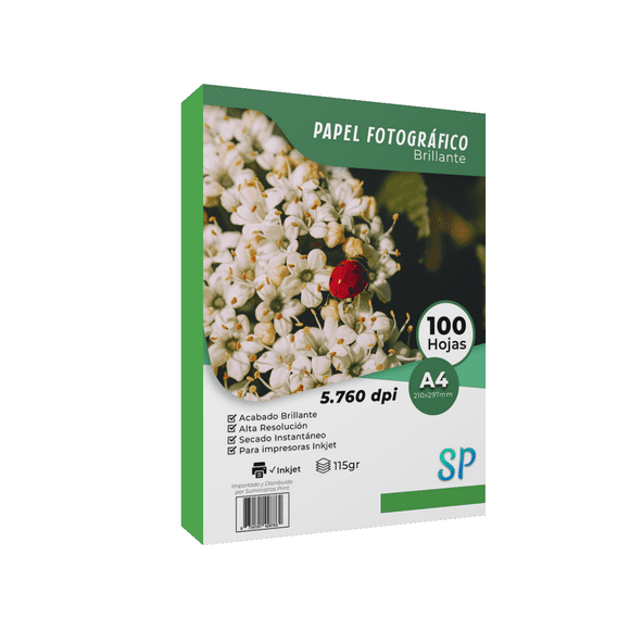 Papel Fotográfico Brillante A4 115gr X 100 hojas