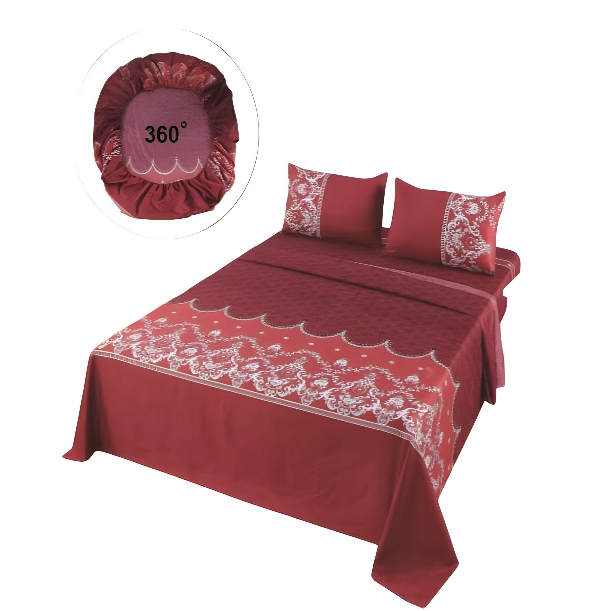 Genérico - Juego De Sabanas De Verano Super King Burdeo