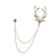 thumbnail image 2 of Puntas de cabeza de venado Cadenas de eslabones dobles Borlas Pasadores de collar Broche Clip Pin Dorado, 2 of 5