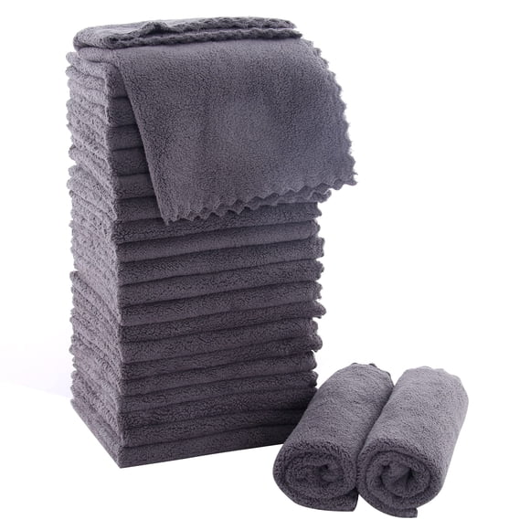 Toallitas MOONQUEEN Ultra Soft Premium de 30 x 30 cm, 24 unidades, color gris