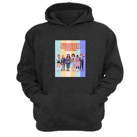 Genérico - Polerón Canguro Stranger Things Gris Oscuro Talla S Unisex