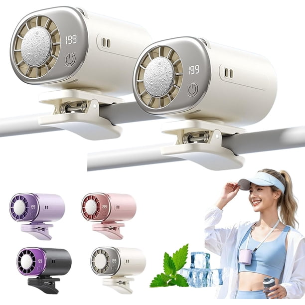 Ventilador clip coche LED 199 velocidades USB recargable refrigeración personal oficina