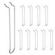 thumbnail image 1 of Uxcell 10 Pcs Ganchos para Tablero de Clavijas, Kit de Ganchos para Tablero de Clavijas de 7.9 Pulgadas Compatible con Tablero de Clavijas de 1/6" para Garaje, Tono Plateado, 1 of 7