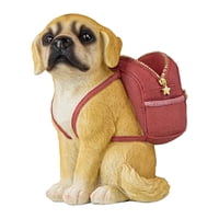 Bothyi - Perro Escultura Estatua Caja De Ahorro Juguete Joyería Almacenamiento Niños Hogar Decoración Rojo