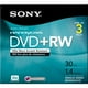 thumbnail image 3 of Discos DVD+RW Sony de 8 cm, 1,4 GB/30 minutos, paquete de 3 unidades, regrabables, 3 of 3