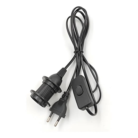 Cable De 3 Mts Para Lámpara E27 Con Interruptor Y Enchufe