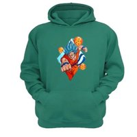 Genérico - Polerón Canguro Goku Verde Aguamarina Talla Xl Unisex