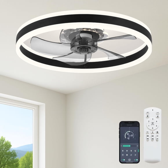 Ventilador de techo Fszdorj F105 de 60 cm con luz, control remoto y app