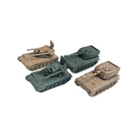 Magideal - 4 Piezas Miniaturas De Tanque Armado Con Crawler Chariot Modelo 4D Escala 1/144 Juguete De Construcción Y Vehículo De Reconocimiento Para Montar En Pv