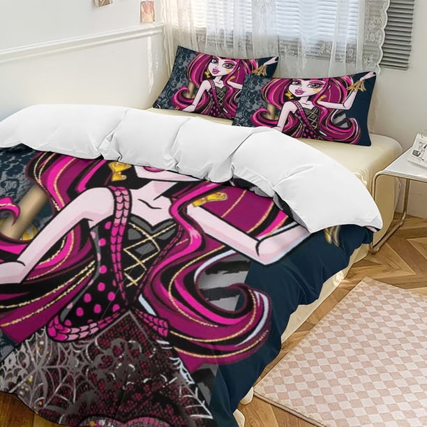 Monster HighCartoon Collection 3-Piece Comforter Set, Personalized Bedding Decor for Kids And Teens Bed Sheets