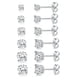 thumbnail image 1 of Aretes MDFUN Chapados en Oro Blanco 18K con Circonia Cúbica 6 Pares, 1 of 8